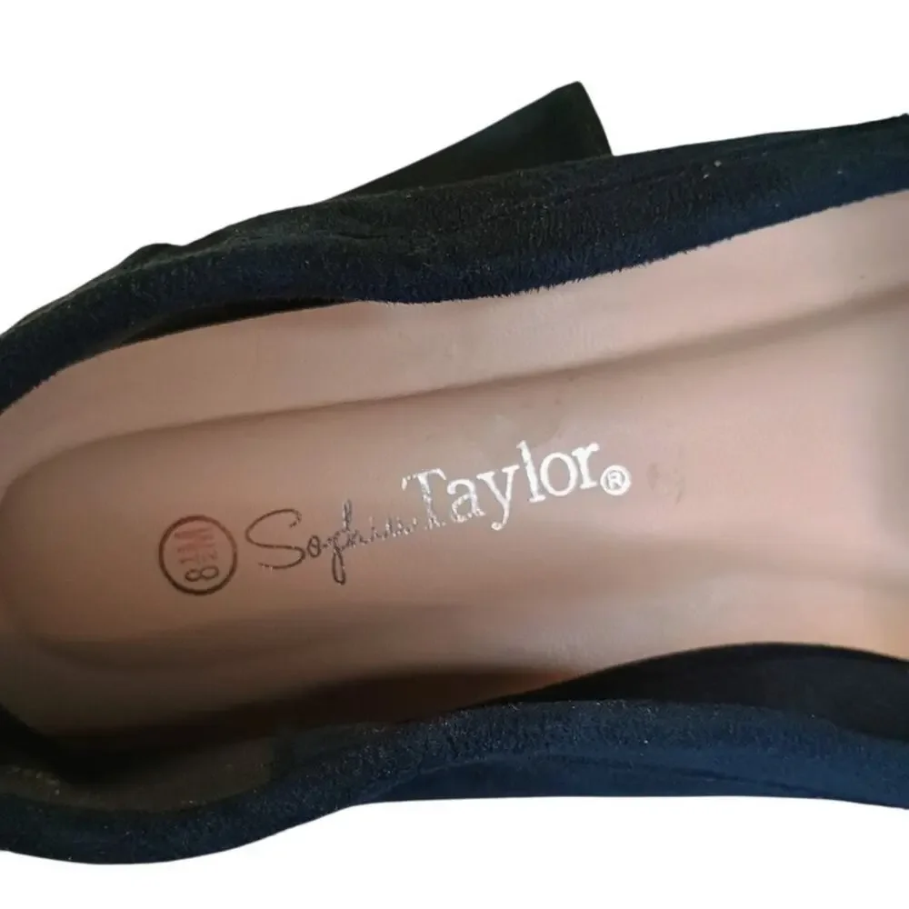 Sophia Taylor, Navy Blue microsuede slip on flats loafers, women’s 8.5m New